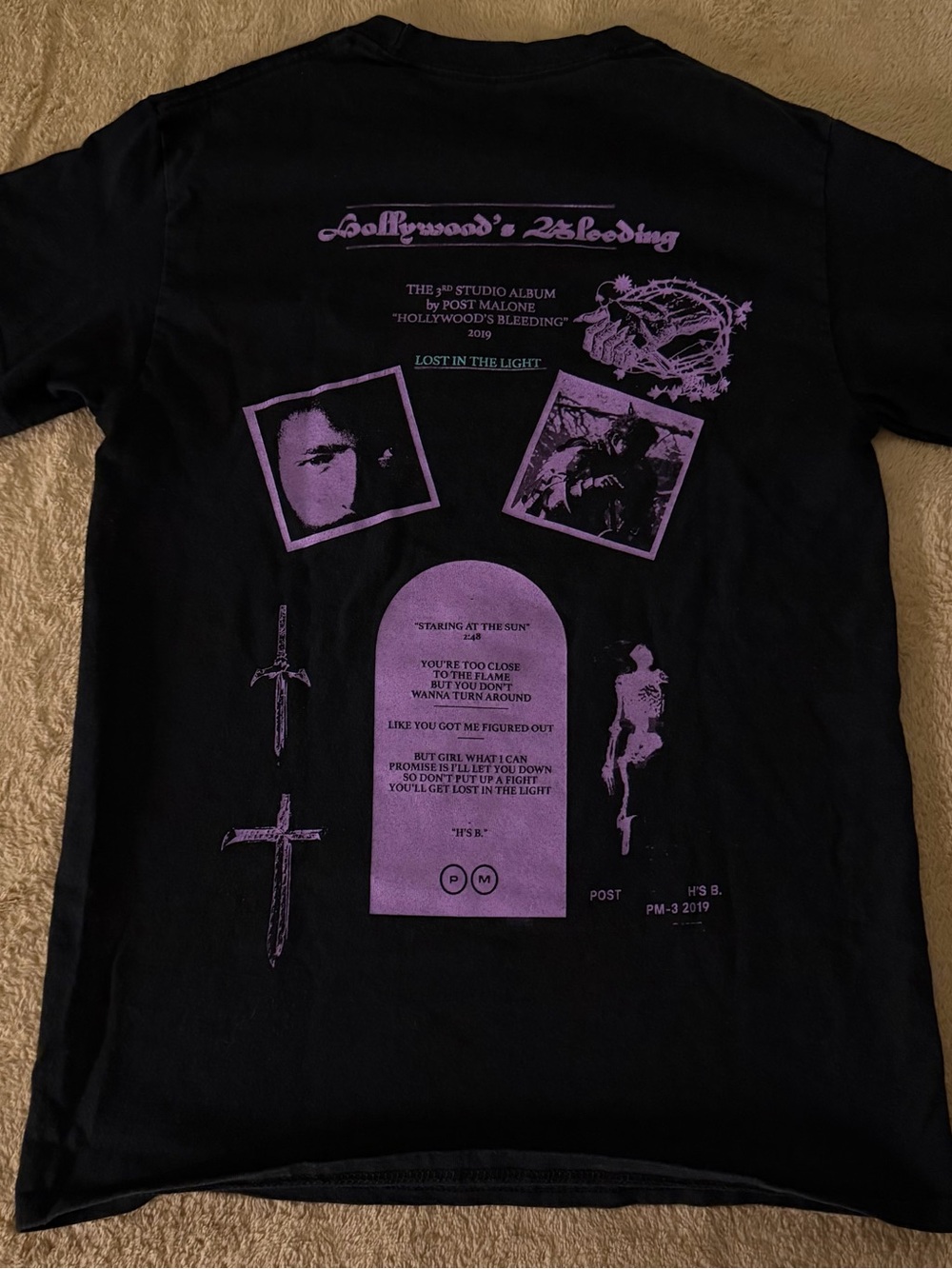Black & Purple Graphic Short Sleeve Tee